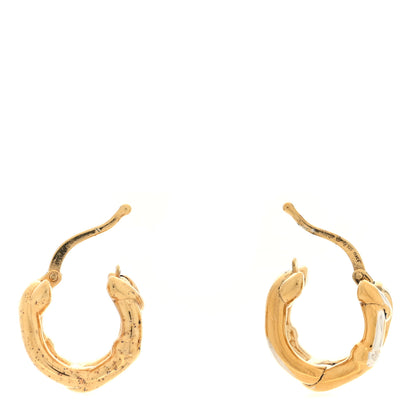 Bottega Veneta Sterling Silver Hoop Earrings Gold 3 of 4