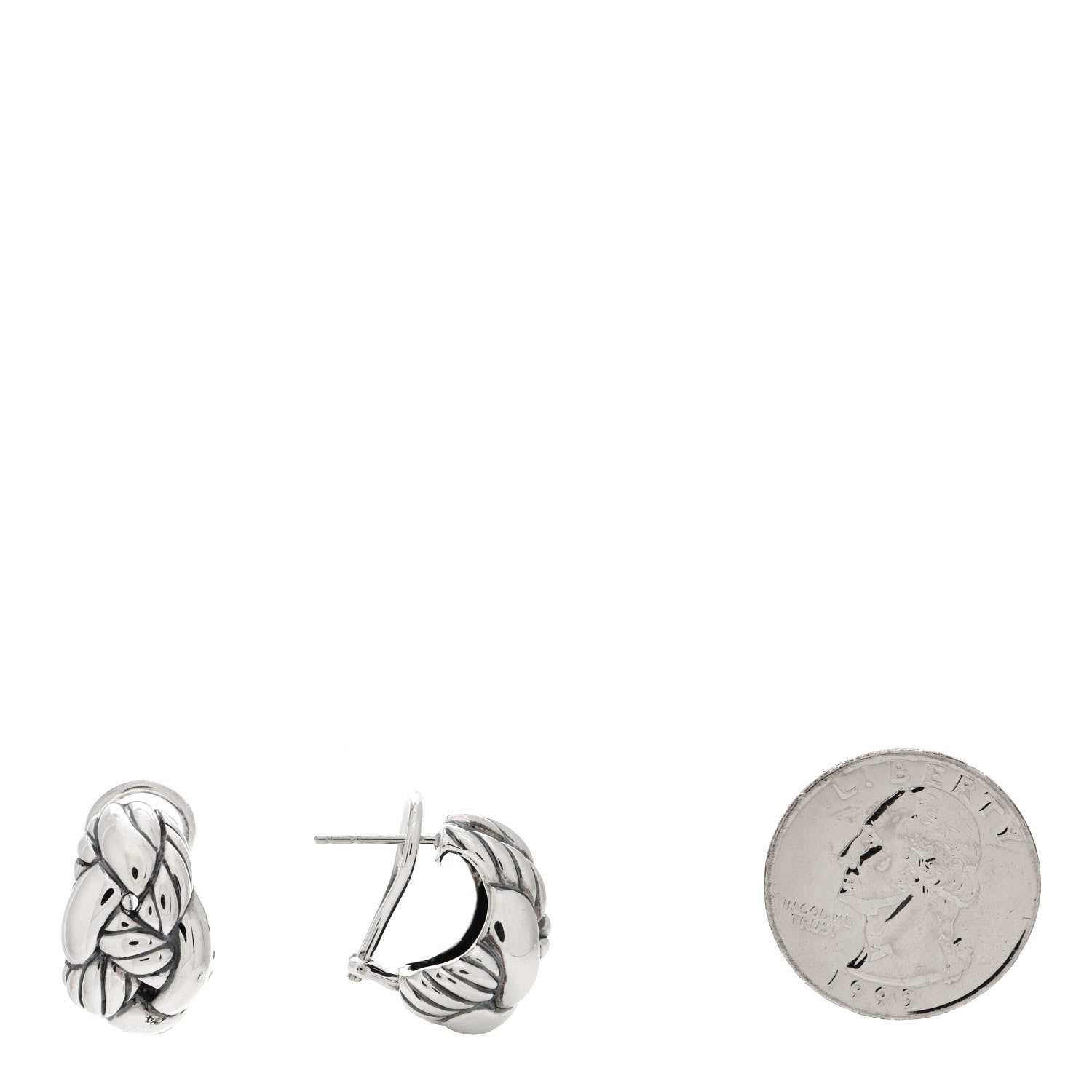David Yurman Sterling Silver 20mm Cordelia Earrings 2 of 5