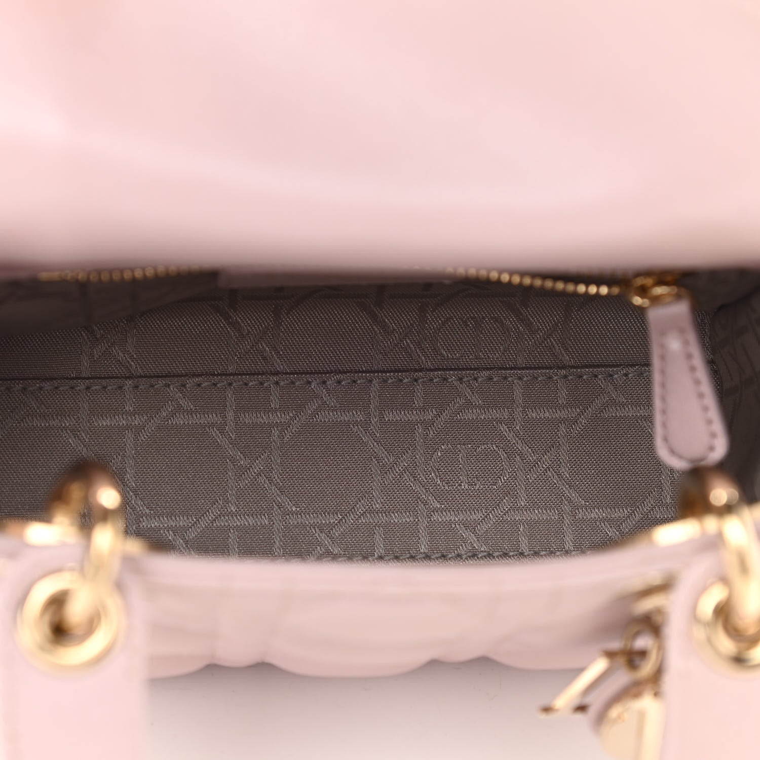 Christian Dior Metallic Lambskin Cannage Mini Lady Dior Lotus 5 of 15
