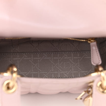 Christian Dior Metallic Lambskin Cannage Mini Lady Dior Lotus 5 of 15