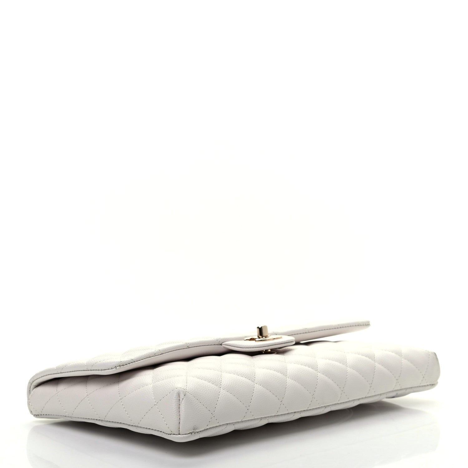 Chanel Caviar Quilted Flap Clutch White 4 of 8