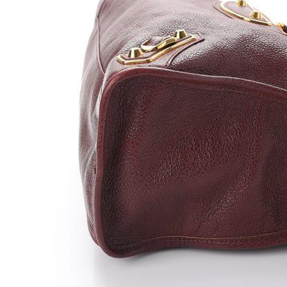 Balenciaga Chevre Gold Metallic Edge Hardware City Bordeaux 12 of 12
