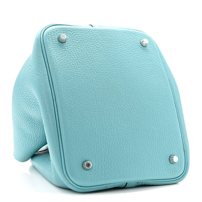 Hermes Taurillon Clemence Picotin Lock 22 MM Bleu Atoll 4 of 12