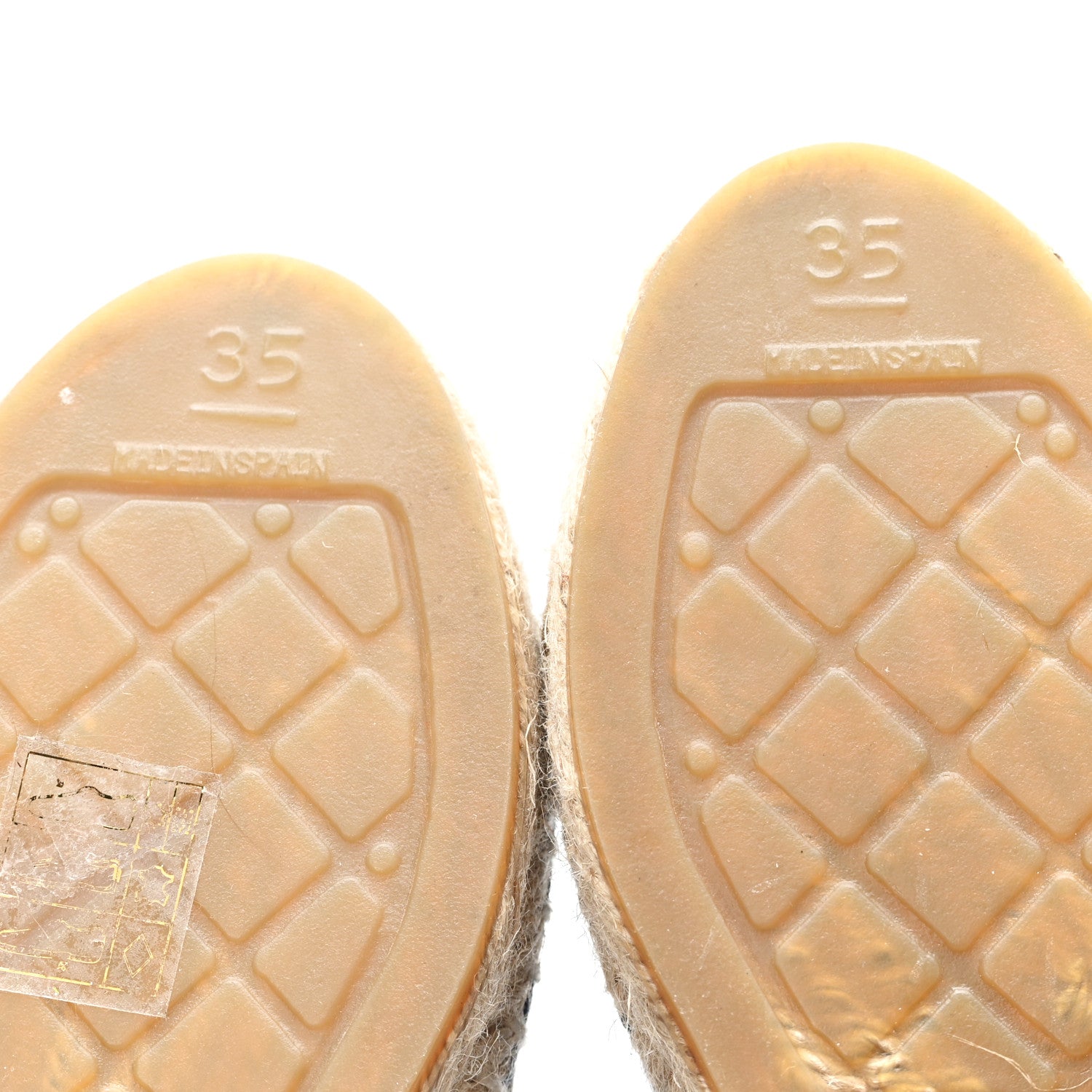 Chanel Canvas Striped Patent CC Espadrilles 35 Navy Black 7 of 10