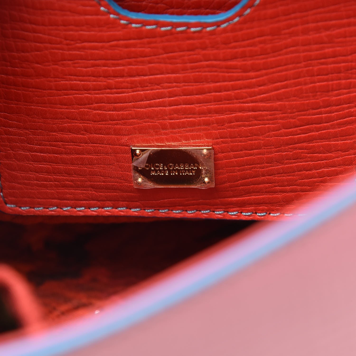 Dolce & Gabbana Lizard Tri-Color Medium Miss Sicily Satchel Red Pink Black 6 of 10