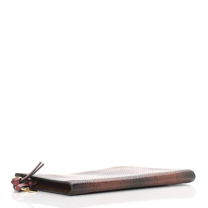 Chloe Python Embossed Calfskin Alphabet Flat Pouch Clutch Brown 4 of 12