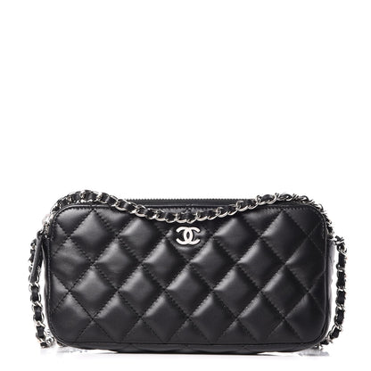 Chanel Lambskin Quilted Small Clutch With Chain Black 1 of 9