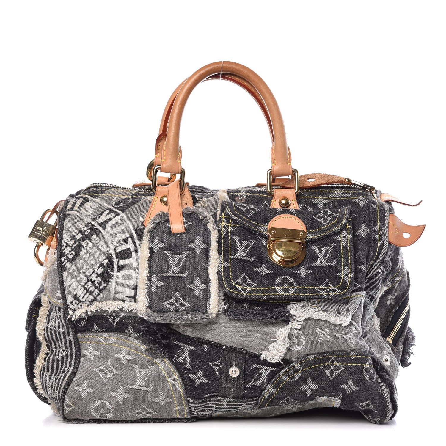 Louis Vuitton Denim Patchwork Speedy 30 Grey 1 of 9