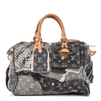 Louis Vuitton Denim Patchwork Speedy 30 Grey 1 of 9