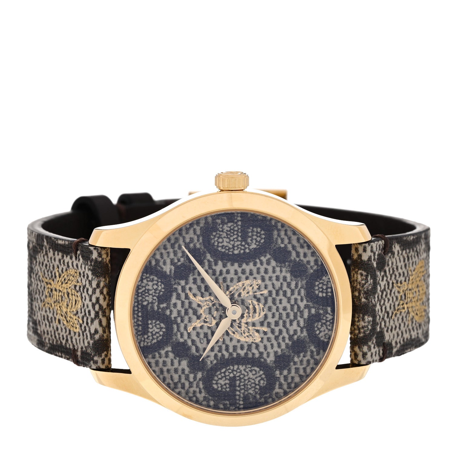 Gucci Stainless Steel Canvas 38mm G-Timeless GG Supreme Bee Quartz Watch Brown 2 of 5