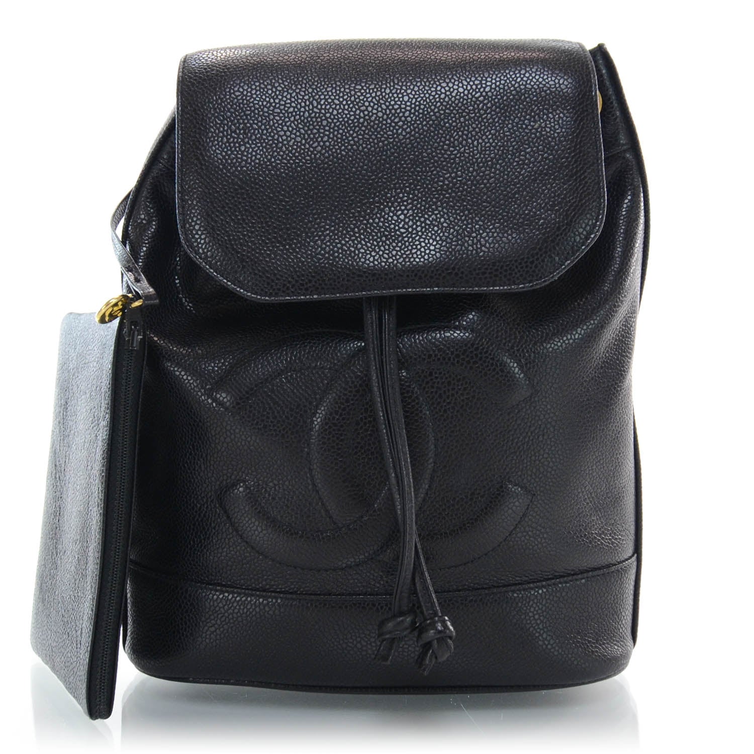 Chanel Caviar Drawstring Sling Backpack Black 1 of 7