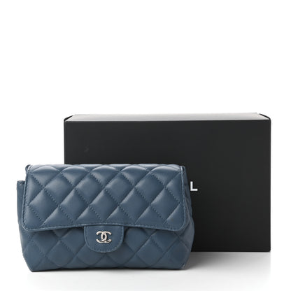 Chanel Lambskin Quilted Flap Cosmetic Case Blue 11 of 11
