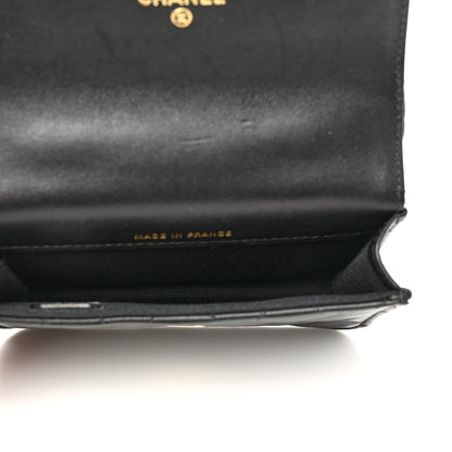 Chanel Lambskin Quilted Top Handle Flap Coin Purse With Chain Black 5 of 13