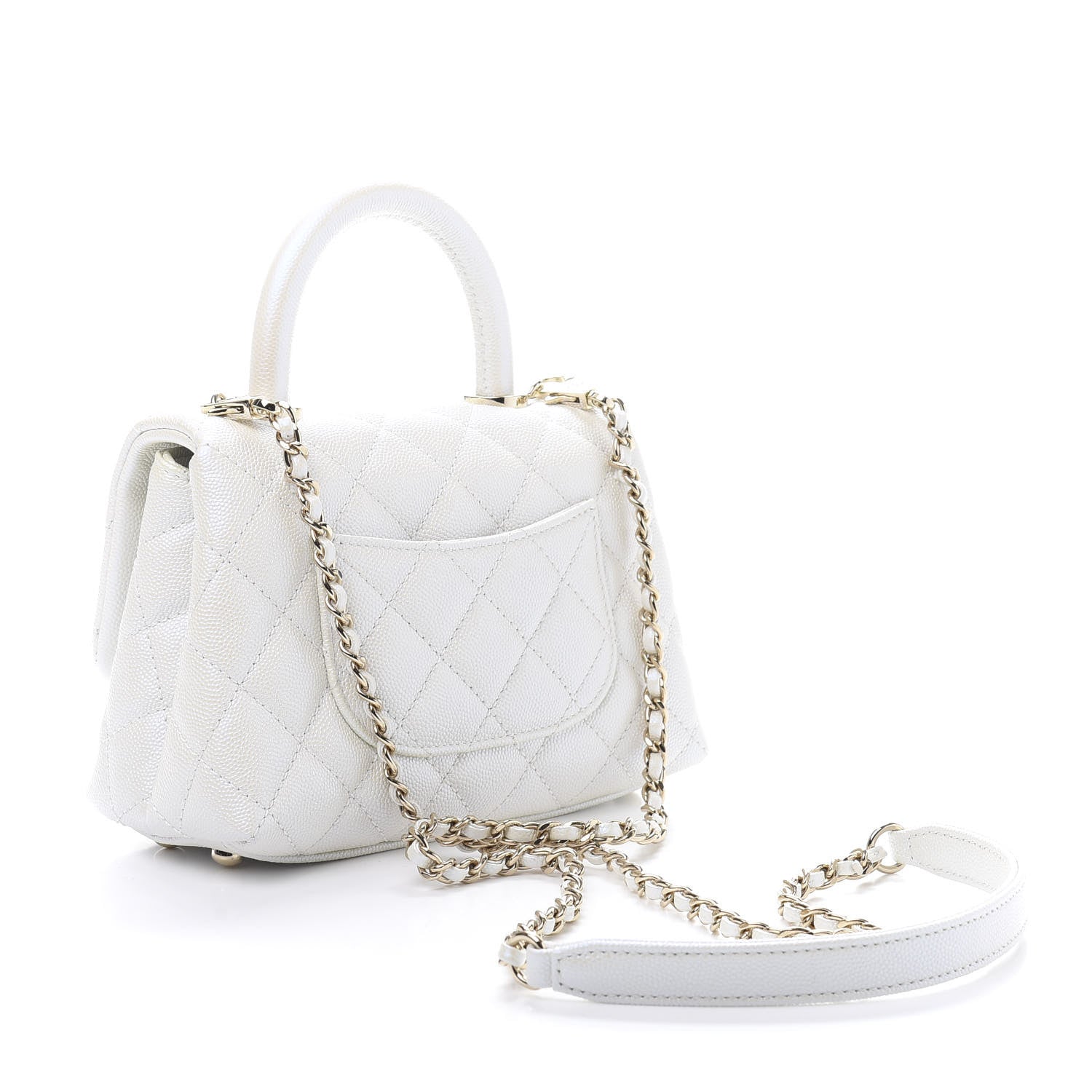 Chanel Iridescent Caviar Quilted Extra Mini Coco Handle Flap Ivory 4 of 11