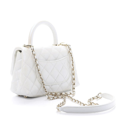 Chanel Iridescent Caviar Quilted Extra Mini Coco Handle Flap Ivory 4 of 11