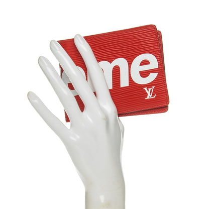 Louis Vuitton X SUPREME Epi Slender Wallet Red 2 of 8