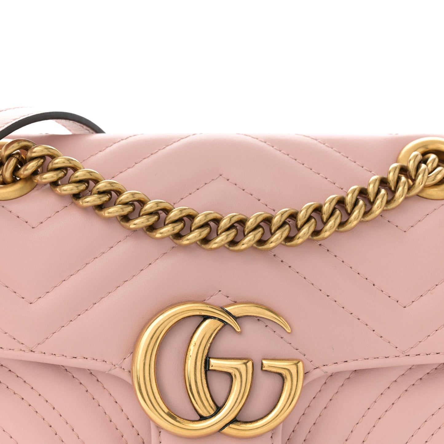 Calfskin Matelasse Mini GG Marmont Shoulder Bag Perfect Pink