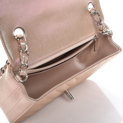 Chanel Iridescent Caviar Chevron Quilted Mini Rectangular Flap Light Gold 5 of 7