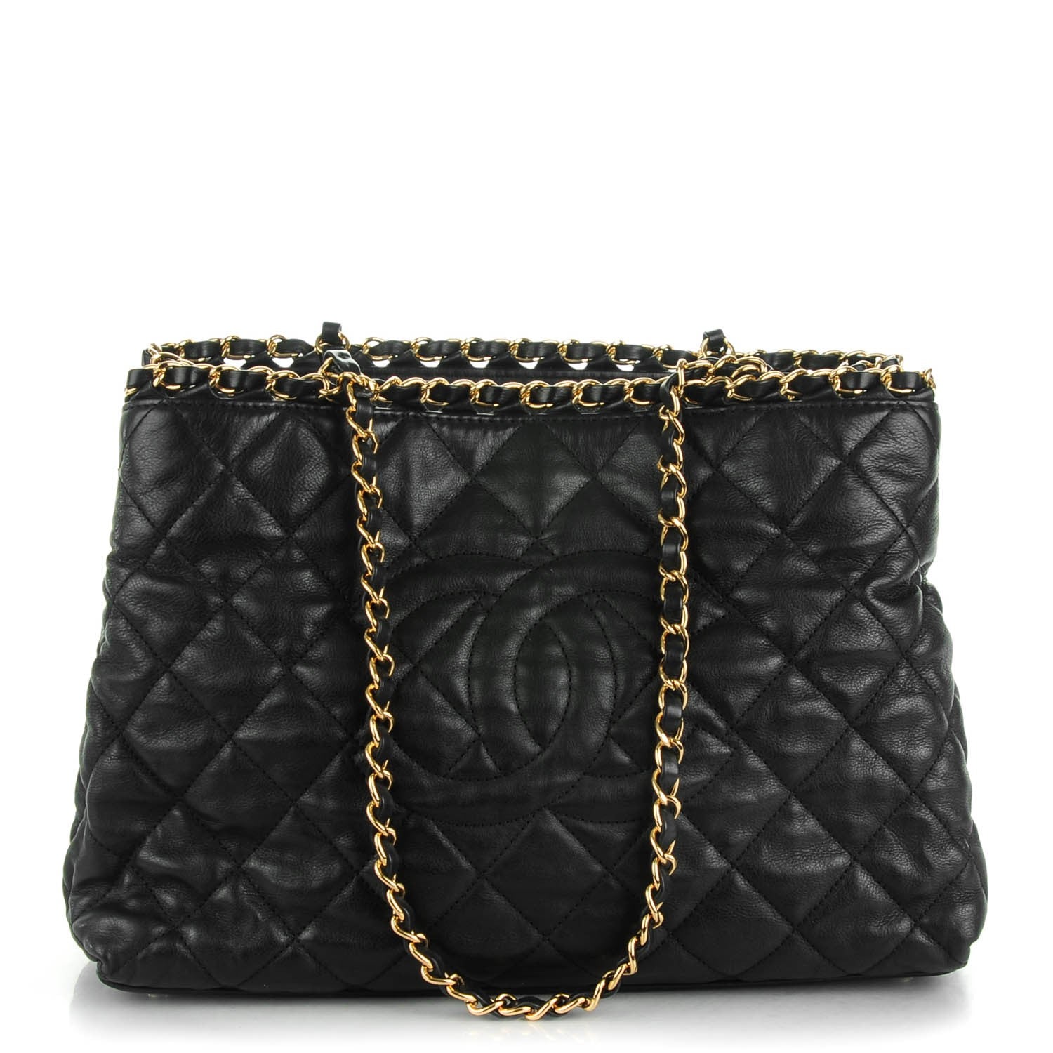Chanel Calfskin Quilted Small Chain Me Tote Black 1 of 7