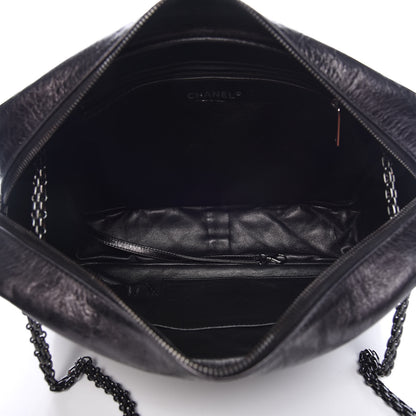 Chanel Metallic Aged Calfskin Quilted Large Reissue Camera Case Silver 5 of 11