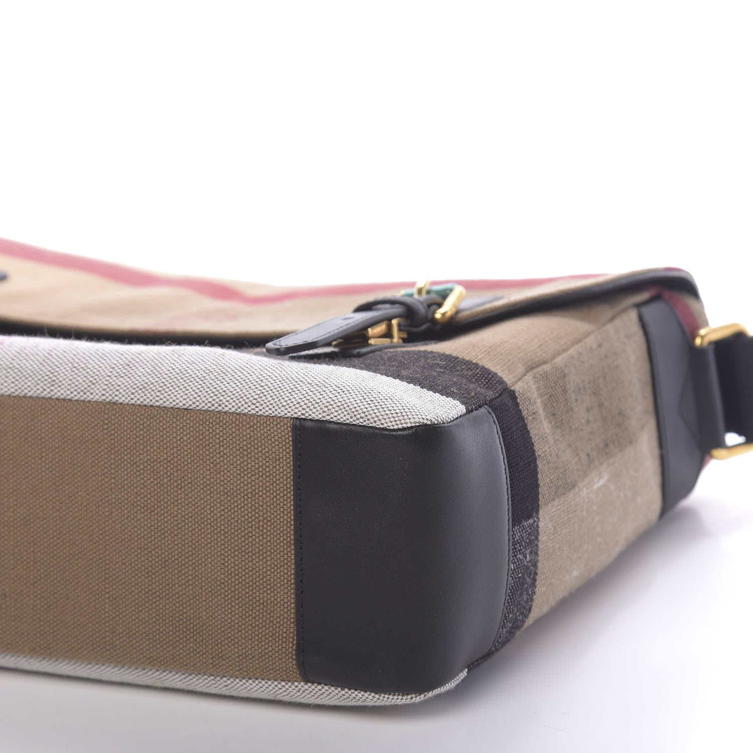 Burberry Canvas Mega Check Large Baildon Messenger Bag Black 10 of 11