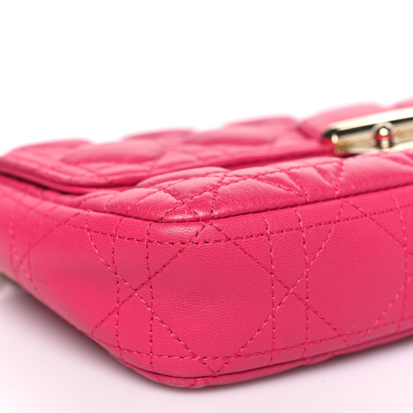 Lambskin Cannage Miss Dior Promenade Pouch Fuchsia