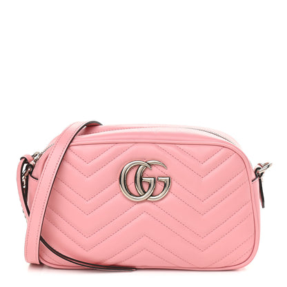 Gucci Calfskin Matelasse Small GG Marmont Chain Shoulder Bag Wild Rose 1 of 9