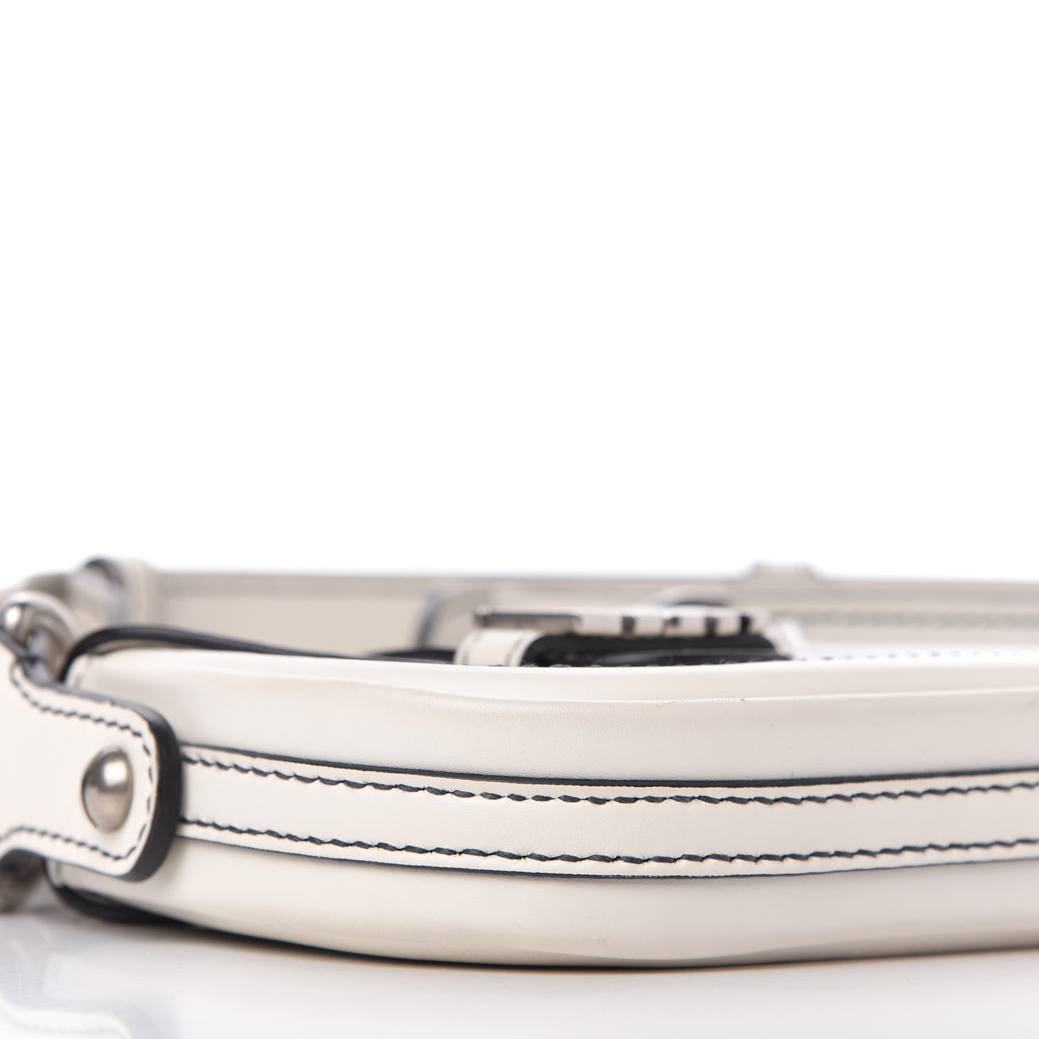 Christian Dior Calfskin Mini D Fence Saddle Bag White 6 of 10