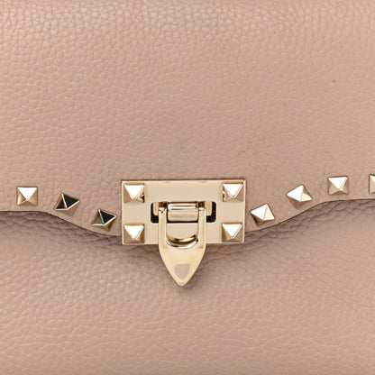 Valentino Garavani Pebbled Calfskin Medium Rockstud Flip Lock Crossbody Bag Poudre 9 of 14