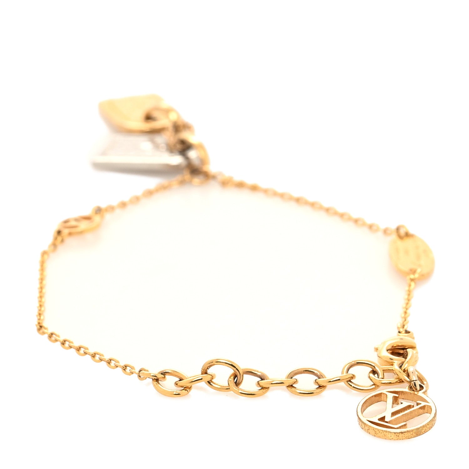 Louis Vuitton Brass Nanogram Bracelet Silver Gold 3 of 5