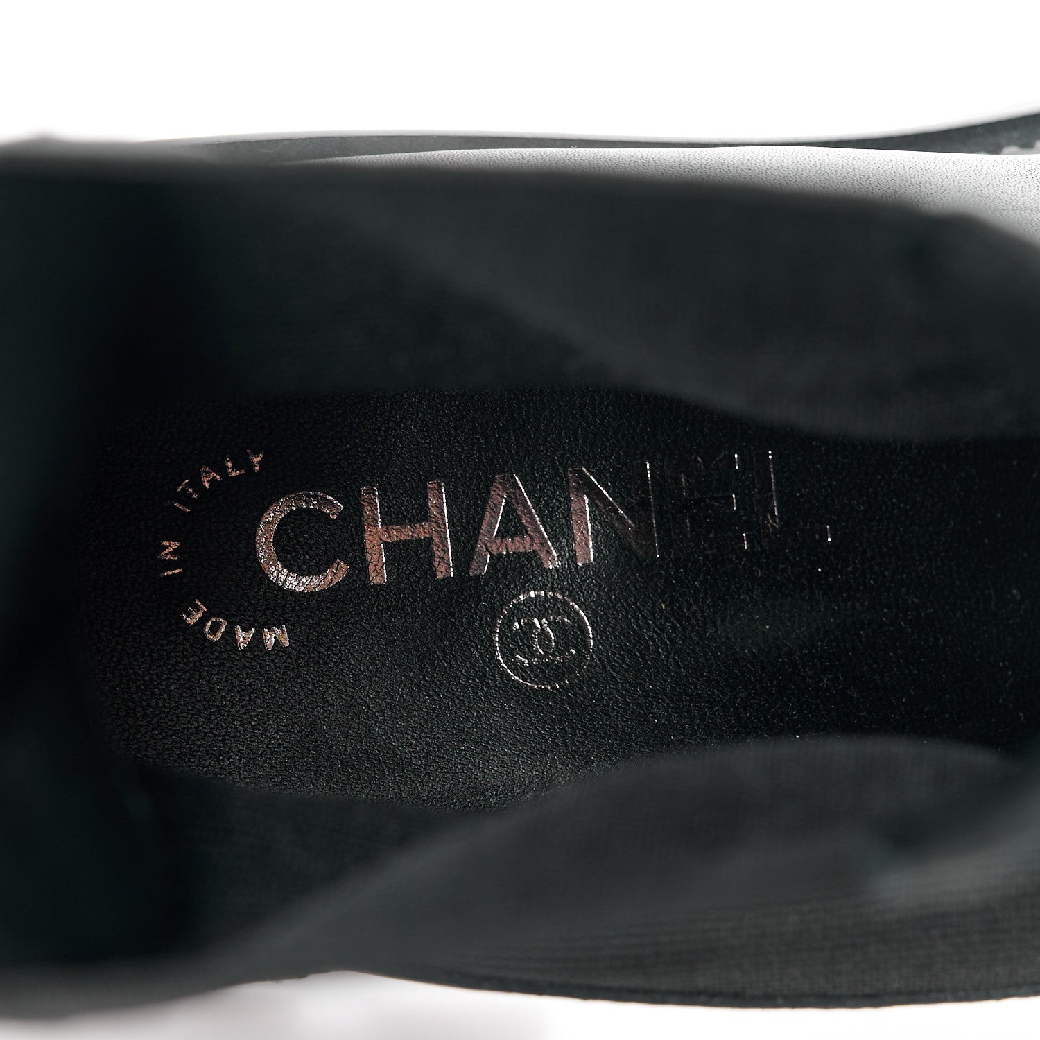 Chanel Crumpled Calfskin Patent Cap Toe Short Boots 40 Black 7 of 8