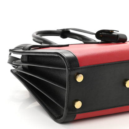 Saint Laurent Calfskin Bi-Color Nano Sac De Jour Red Black 9 of 11