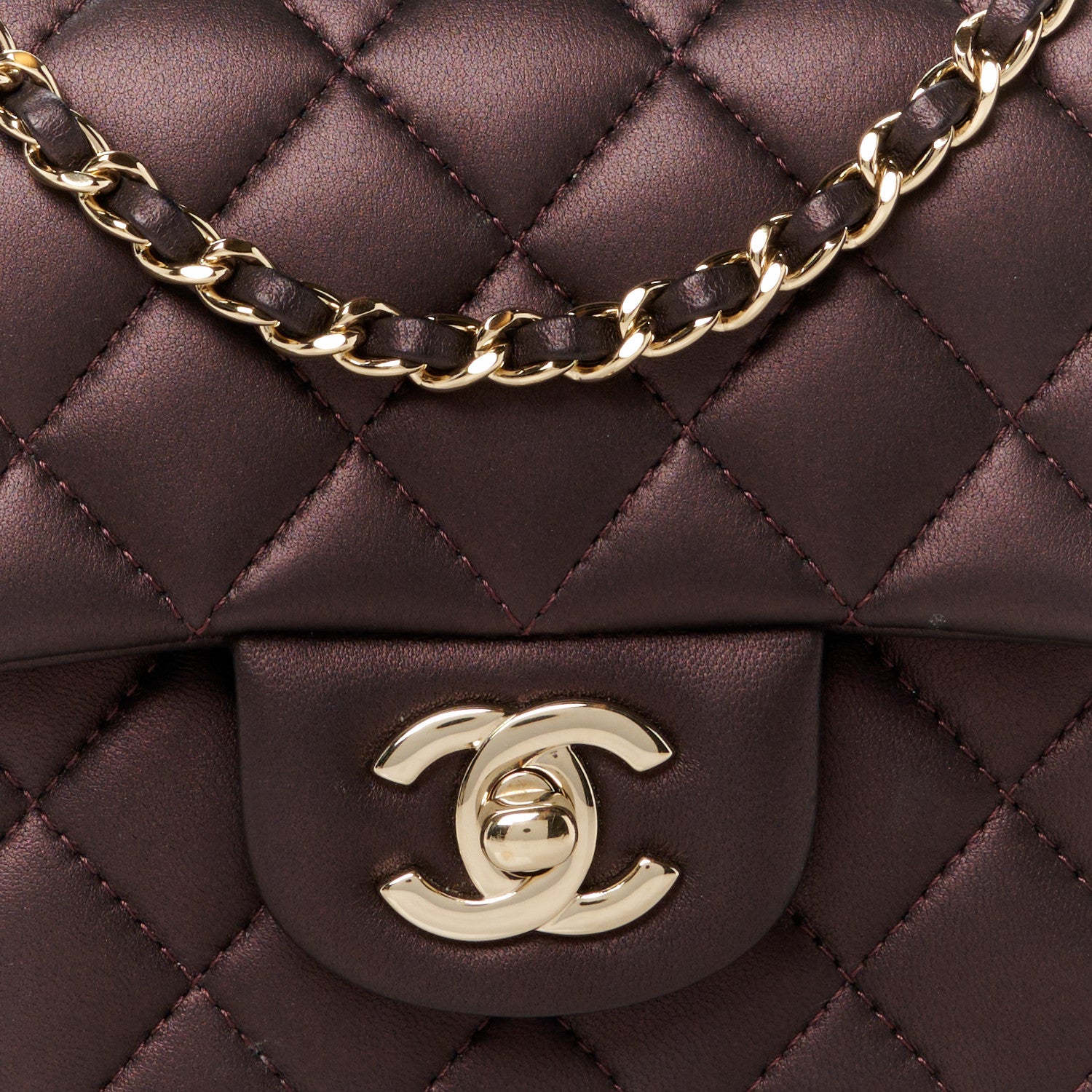 Chanel Iridescent Lambskin Quilted Mini Top Handle Rectangular