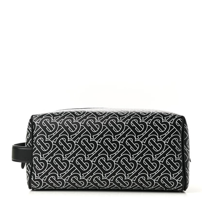 Burberry Calfskin Monogram Washbag Black White 1 of 8