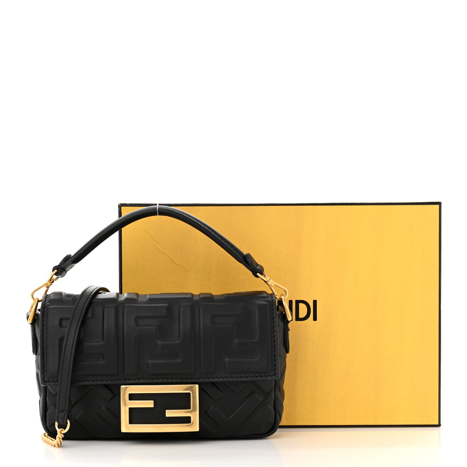 Fendi Nappa FF 1974 Embossed Mini Baguette Black 11 of 11