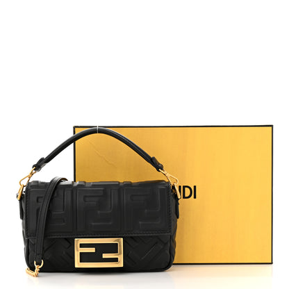 Fendi Nappa FF 1974 Embossed Mini Baguette Black 11 of 11