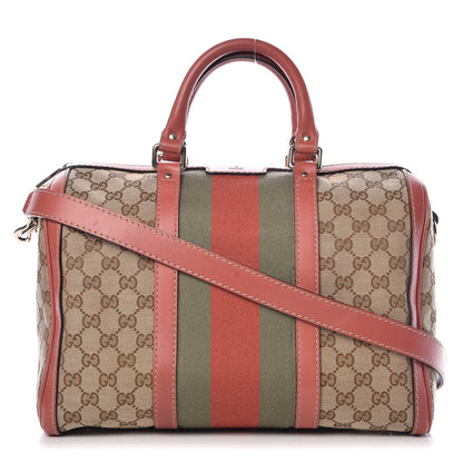Gucci Monogram Medium Vintage Web Boston Pink 1 of 25