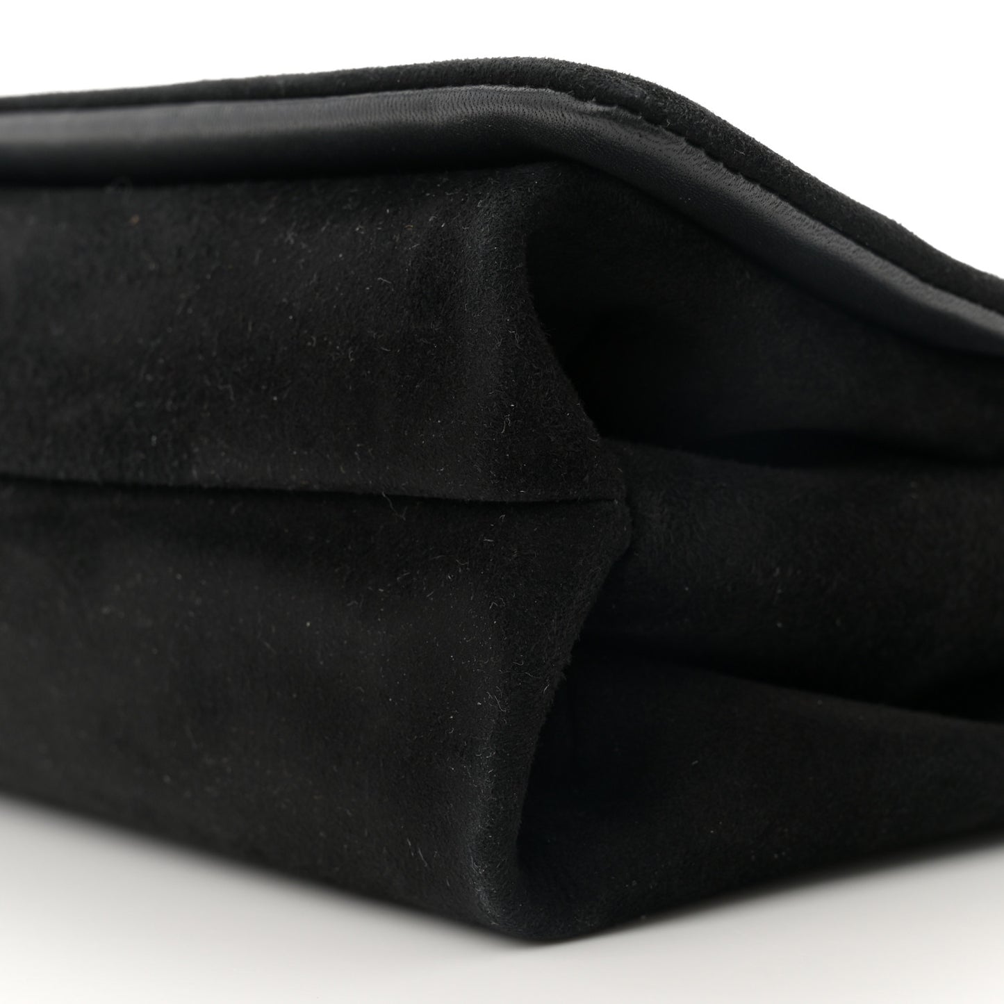Suede Palazzo Crystal Chain Evening Bag Gold Black