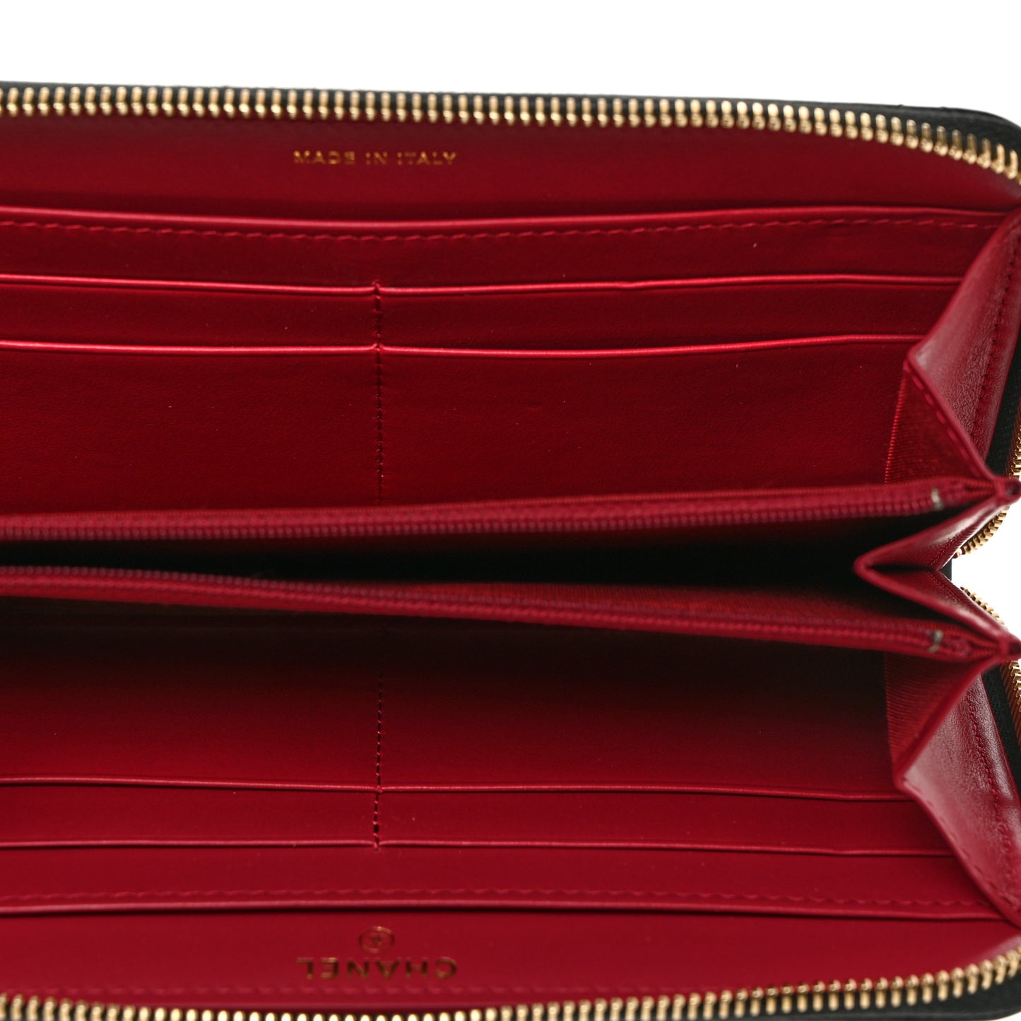 Lambskin Quilted 19 Long Zipped Around Wallet Black