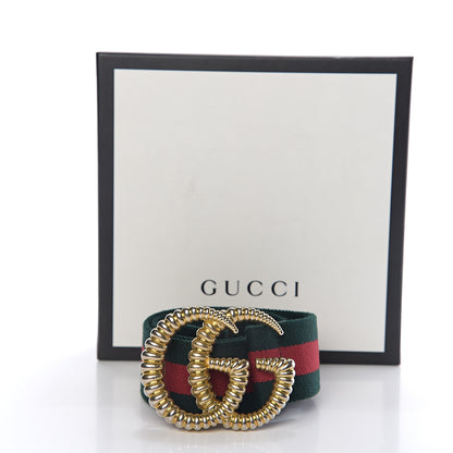 Gucci Canvas Torchon Double G Web Belt 70 28 Verde 4 of 4