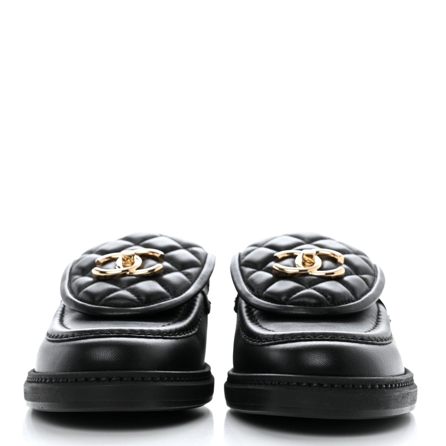 Lambskin Quilted CC Turnlock Loafers 37 Black