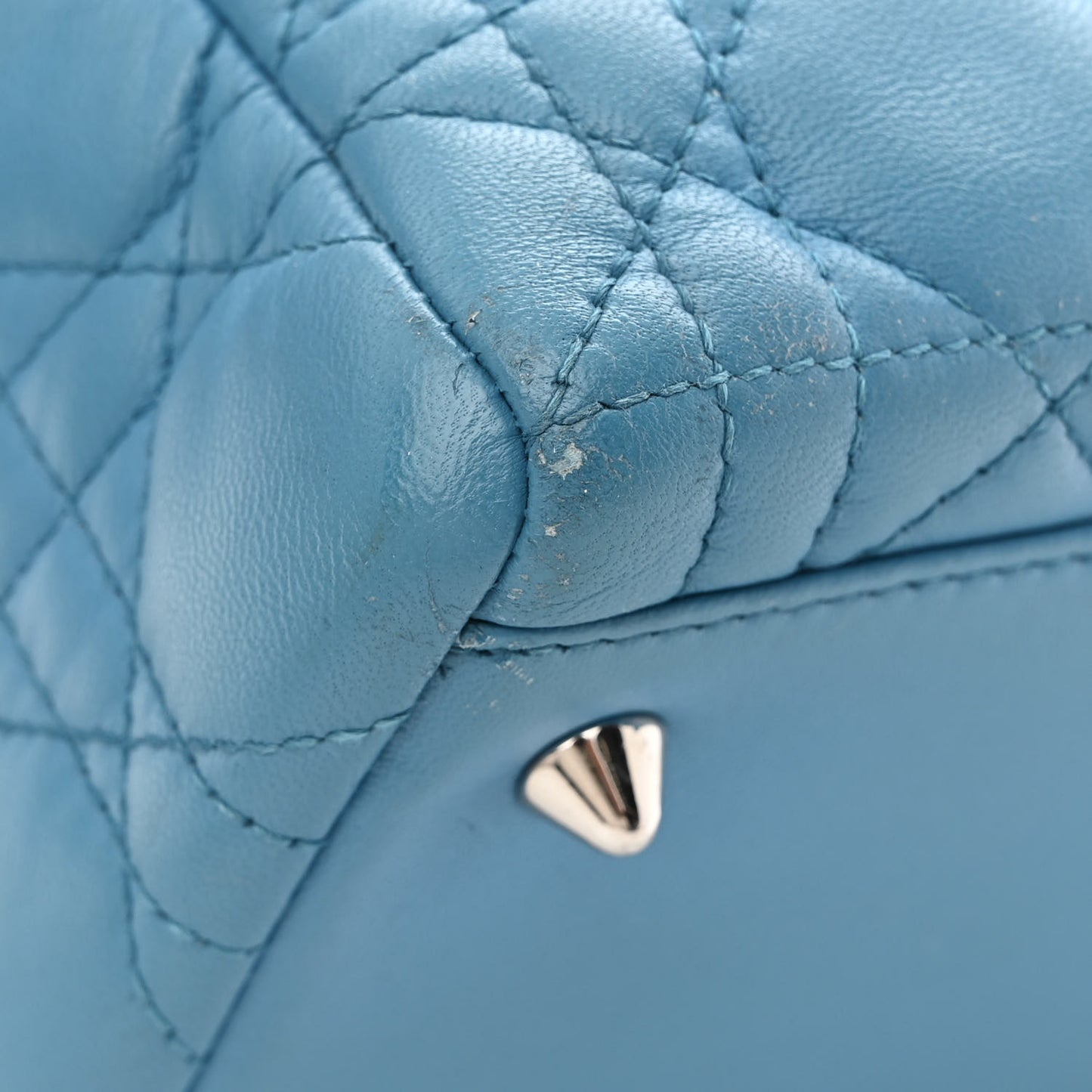 Lambskin Cannage Medium Lady Dior Blue