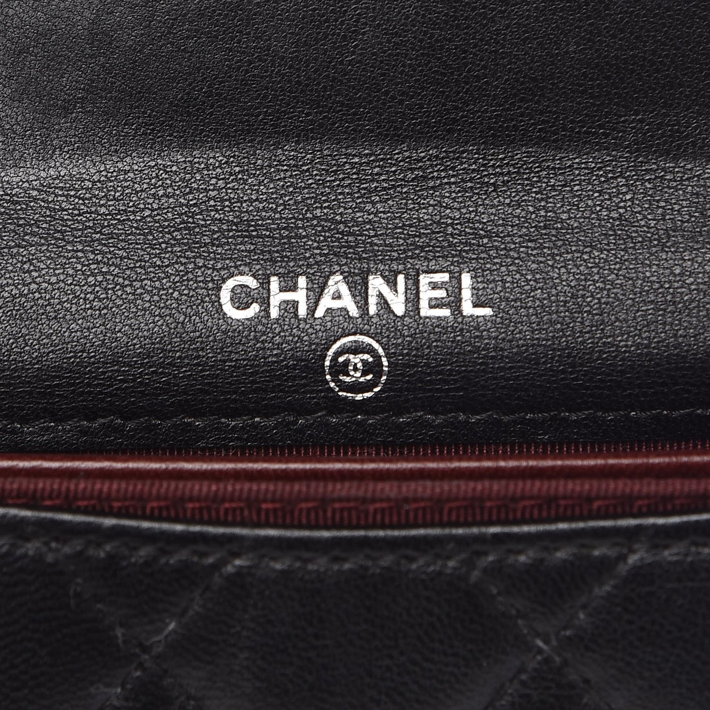 Lambskin Quilted Flap Card Holder Wallet Black