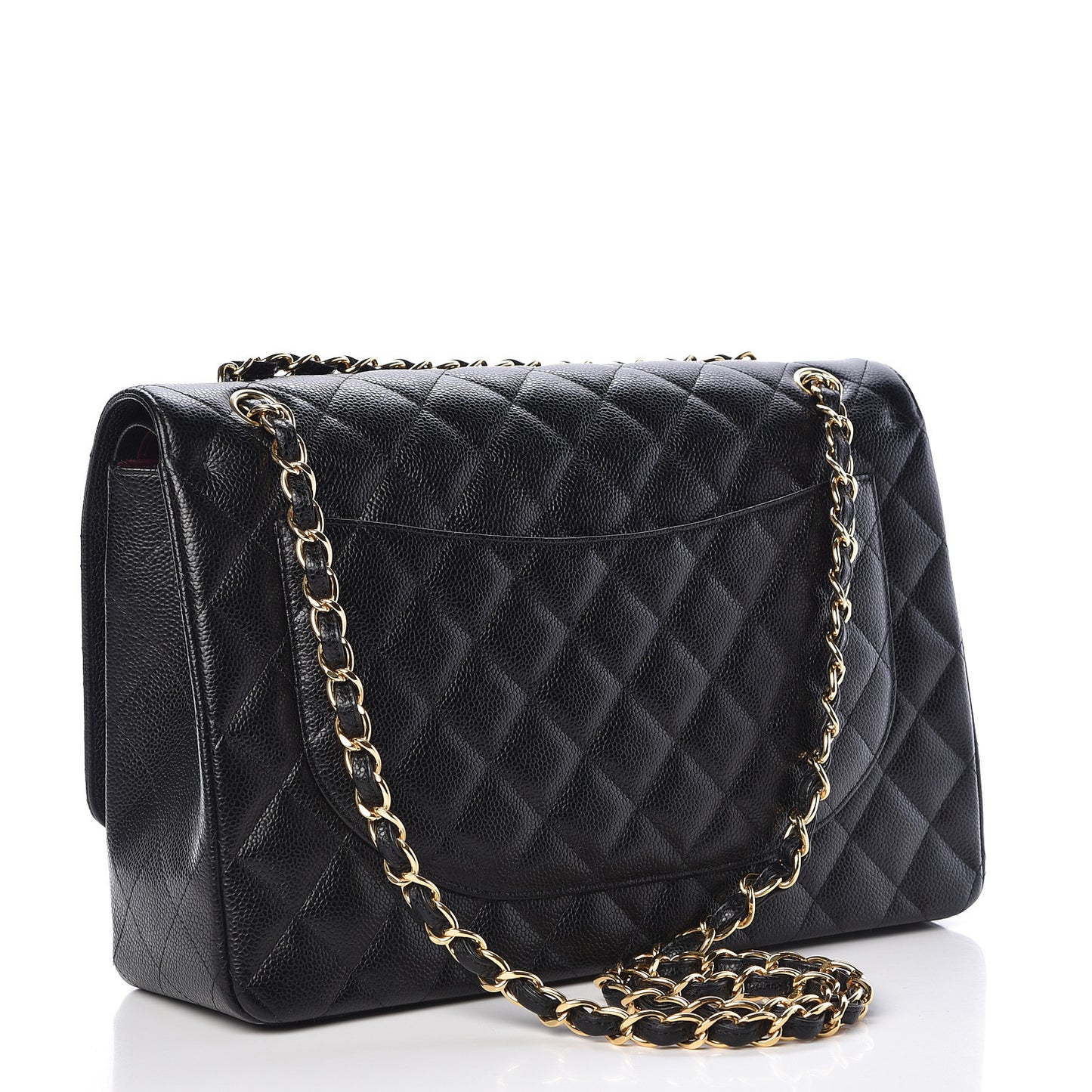 Caviar Quilted Maxi Double Flap Black