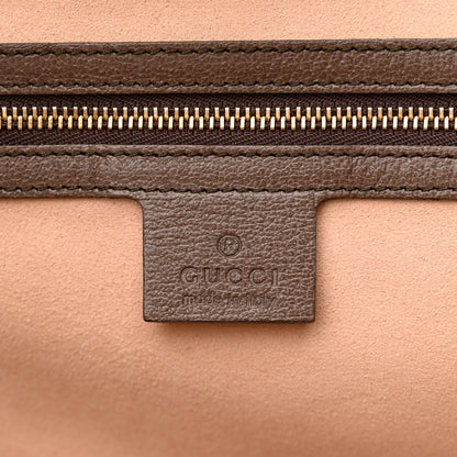 Gucci GG Supreme Monogram Textured Calfskin Web Medium Ophidia Shopping Tote Beige Ebony New Acero 6 of 13
