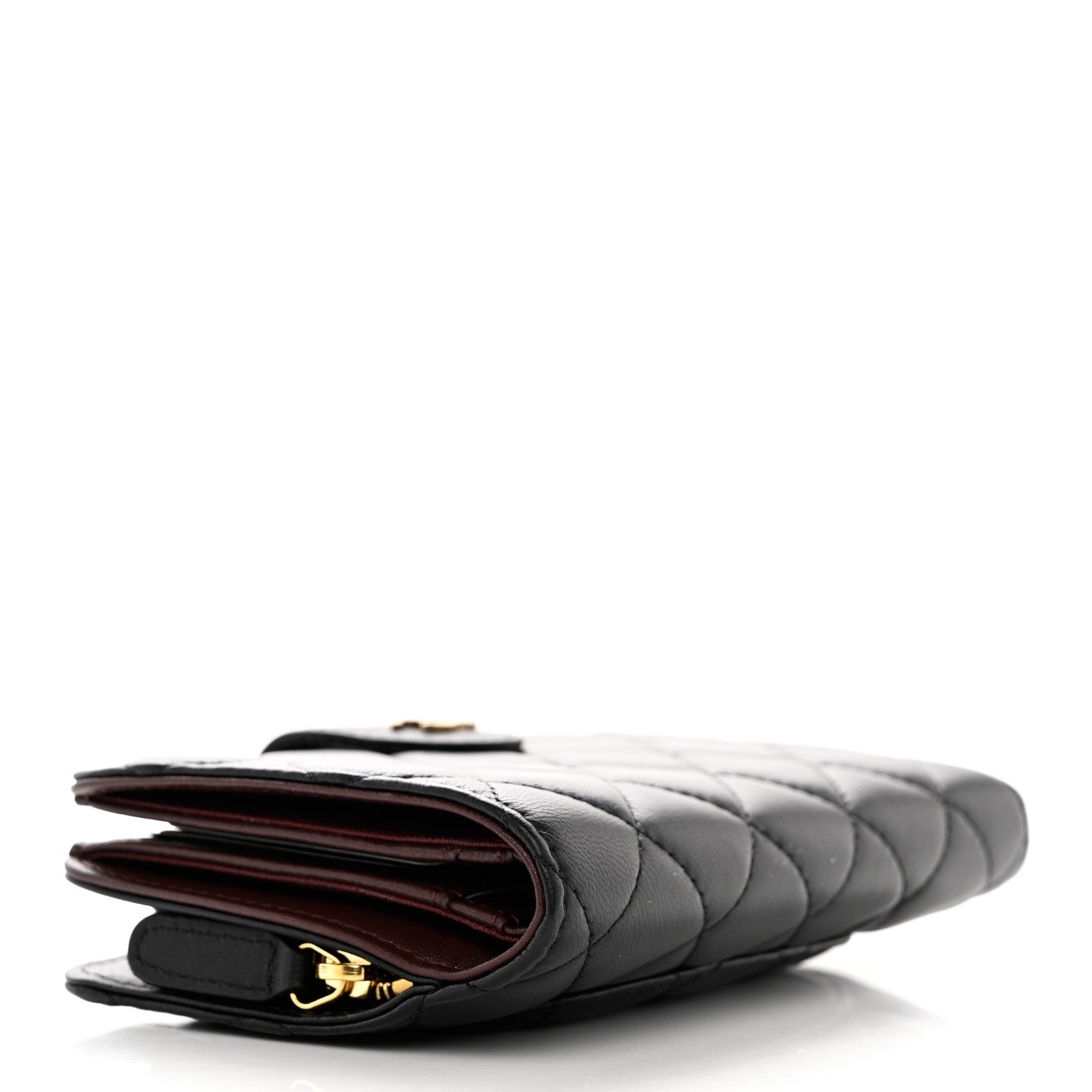 Chanel Lambskin Quilted Zipped Pocket Wallet Black 4 of 10