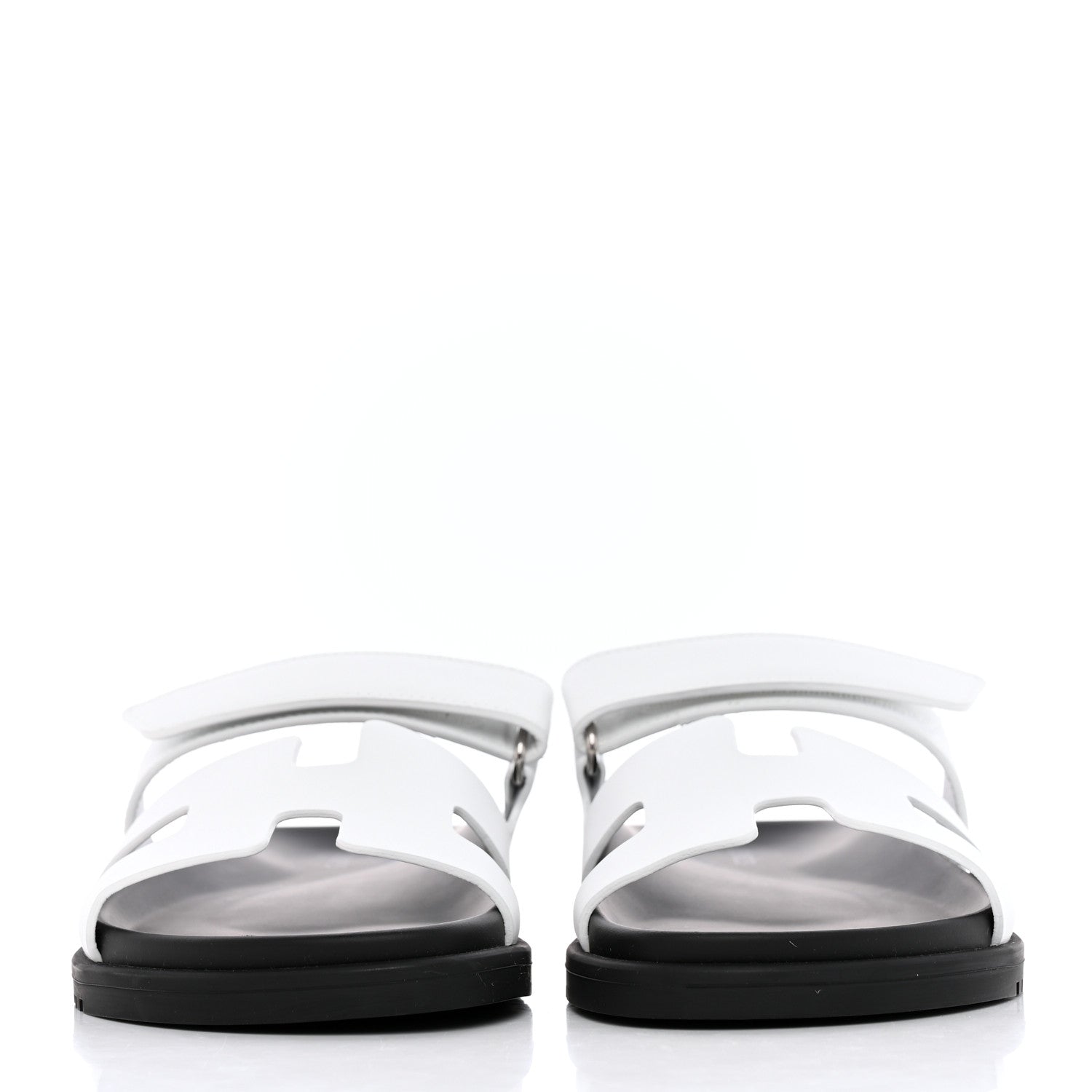 Hermes Calfskin Womens Chypre Sandals 37 White 2 of 9