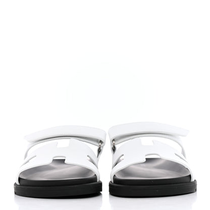 Hermes Calfskin Womens Chypre Sandals 37 White 2 of 9