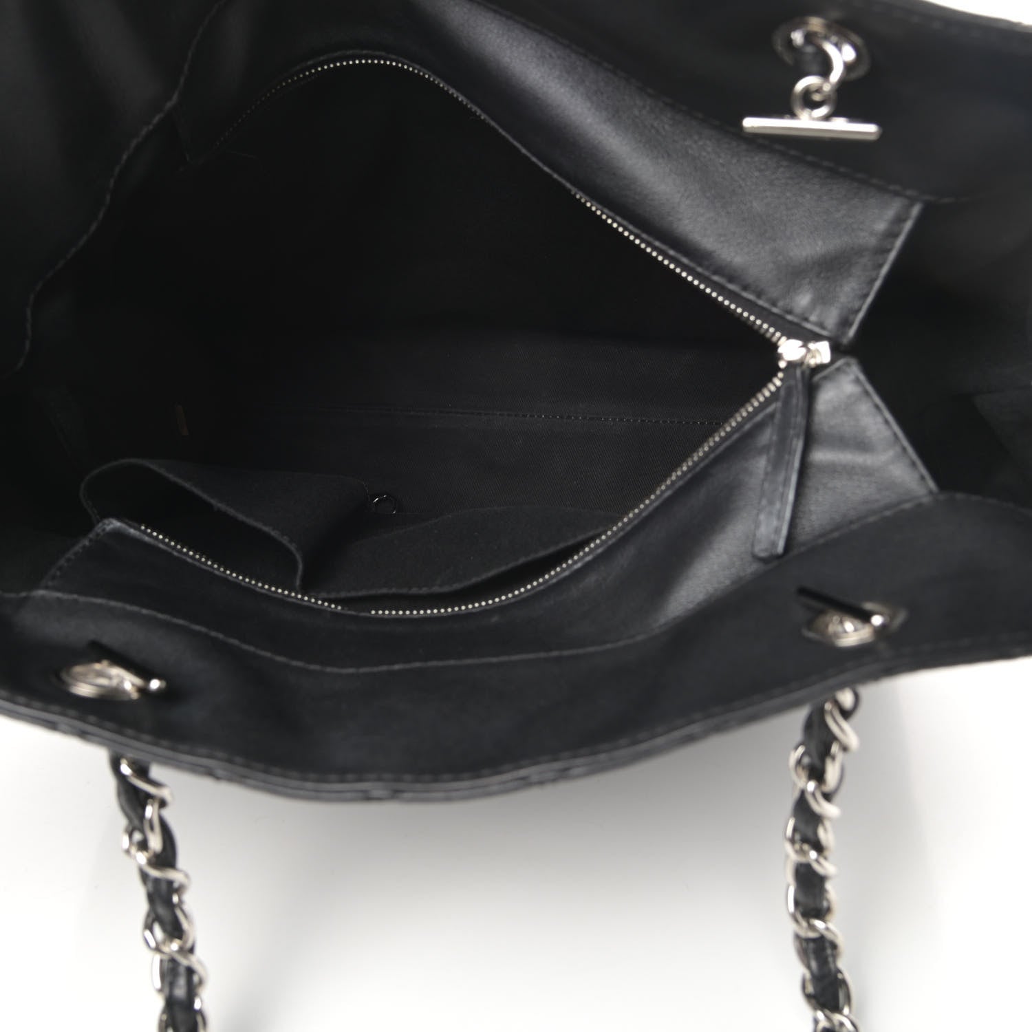 Chanel Calfskin Quilted In The Business North South Tote Black 5 of 11
