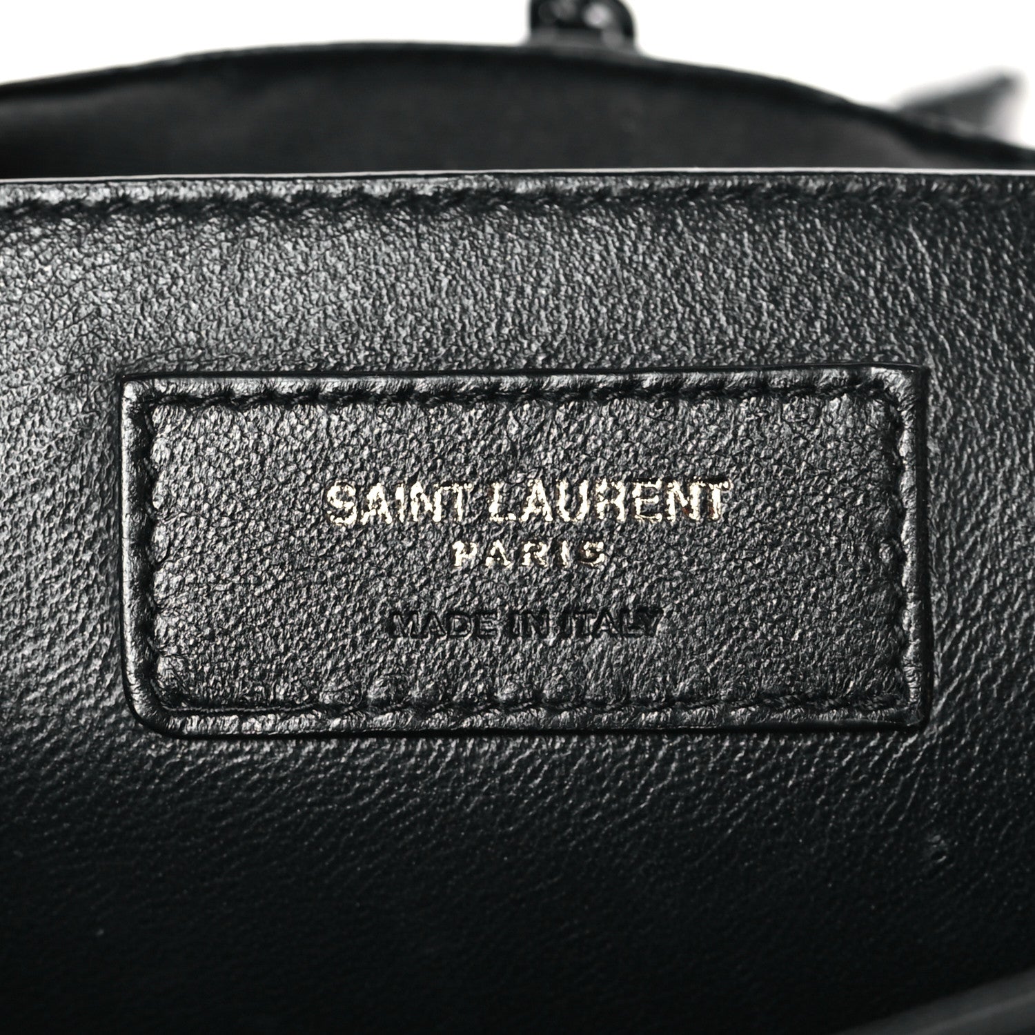 Saint Laurent Pebbled Lambskin Chevron Monogram Small Nolita Black 6 of 9